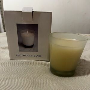Fig Candle In Glass NIB 4 in tall